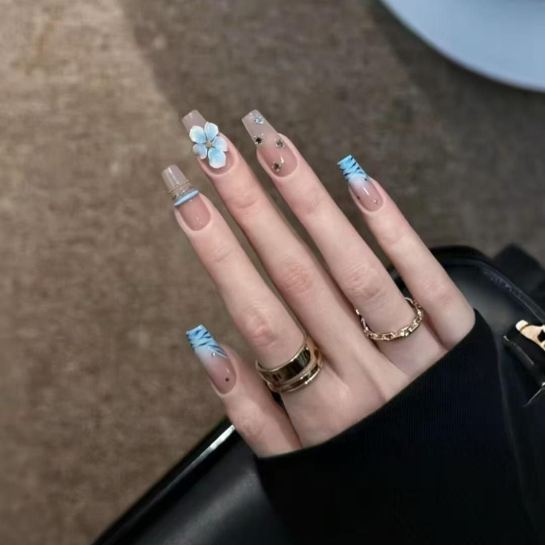 Nail Art Zebra Design - 10 Unidades de Unhas Postiças Artesanais