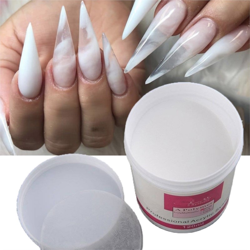 Acrylic Powder Clear - Pó acrílico para unhas, 1 pote