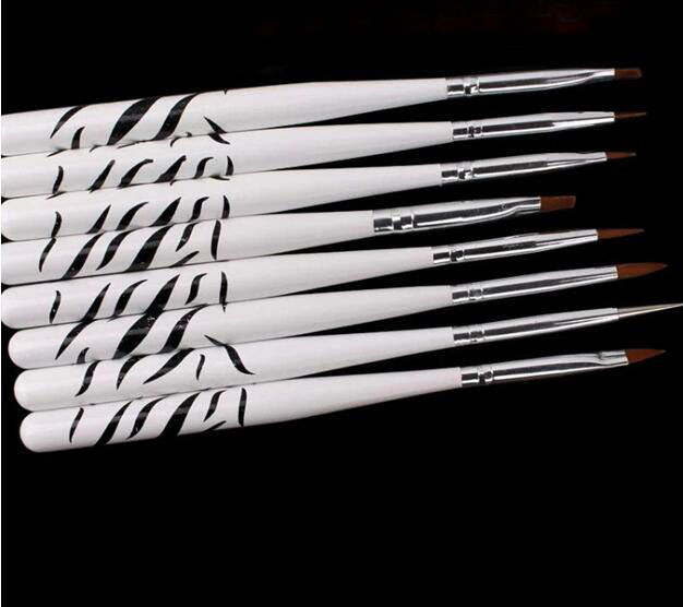 Nail Art Zebra Design - 8 Pçs/set Nail Art Design Pincel