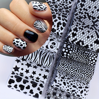 Nail Art Zebra Design - 10 peças de folha de transferência