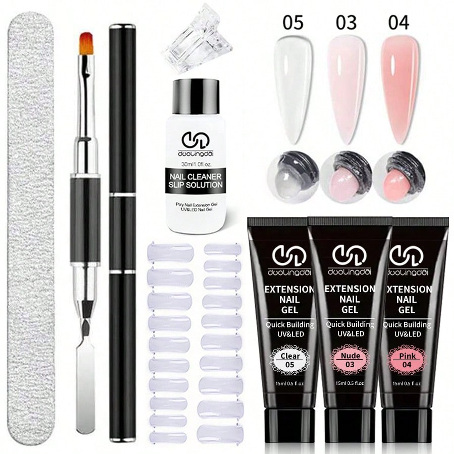 Acrylic Powder Clear - 8 Pçs/set Poly Extensão Gel Conjunto