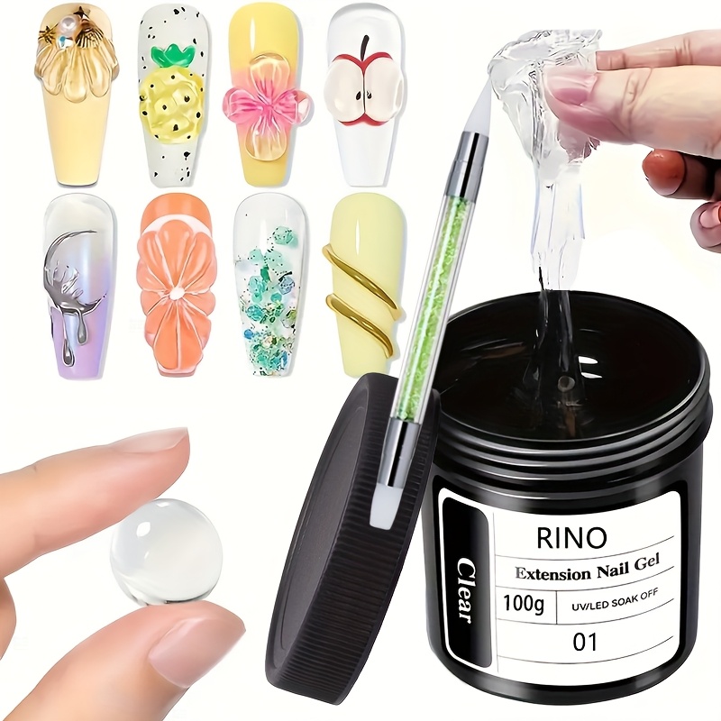 Nail Art Ombre - Gel de Unhas Transparente Não Pegajoso
