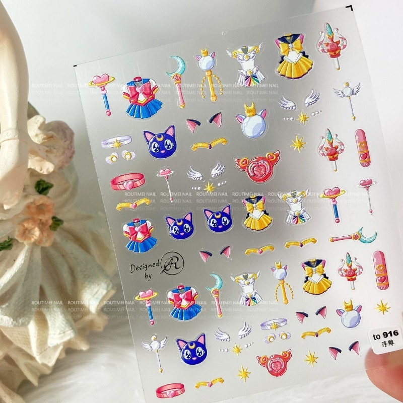 Sailor Moon Adesivos para unha - Nail Art Maroon avaliação e preço