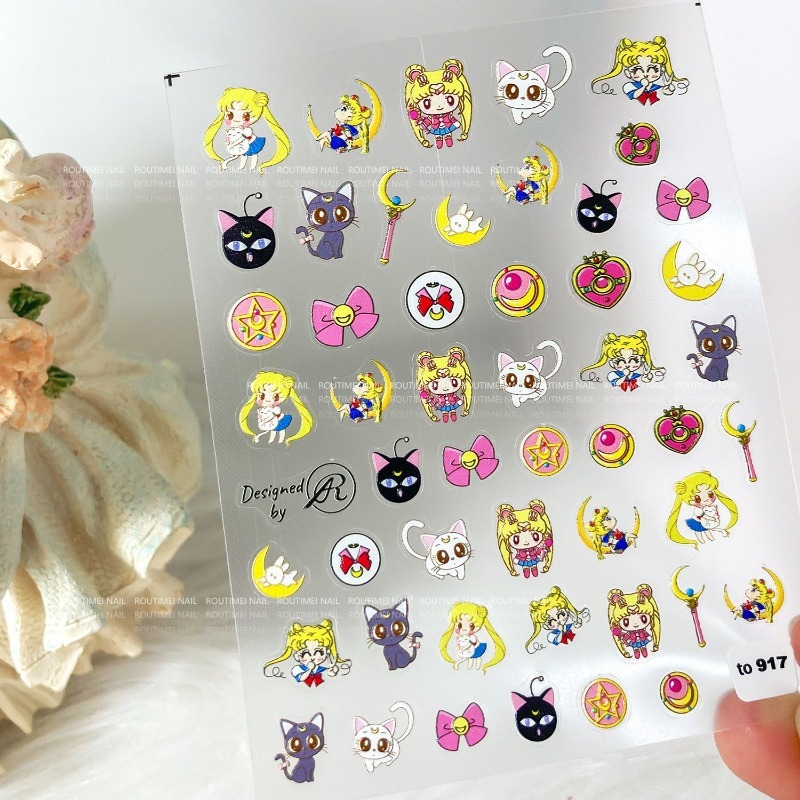 Sailor Moon Adesivos para unha - Nail Art Maroon avaliação e preço