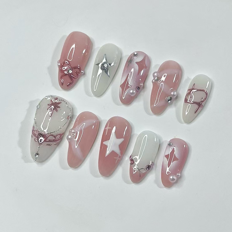 Conjunto de unhas curtas de am - Nail Art Maroon avaliação e preço