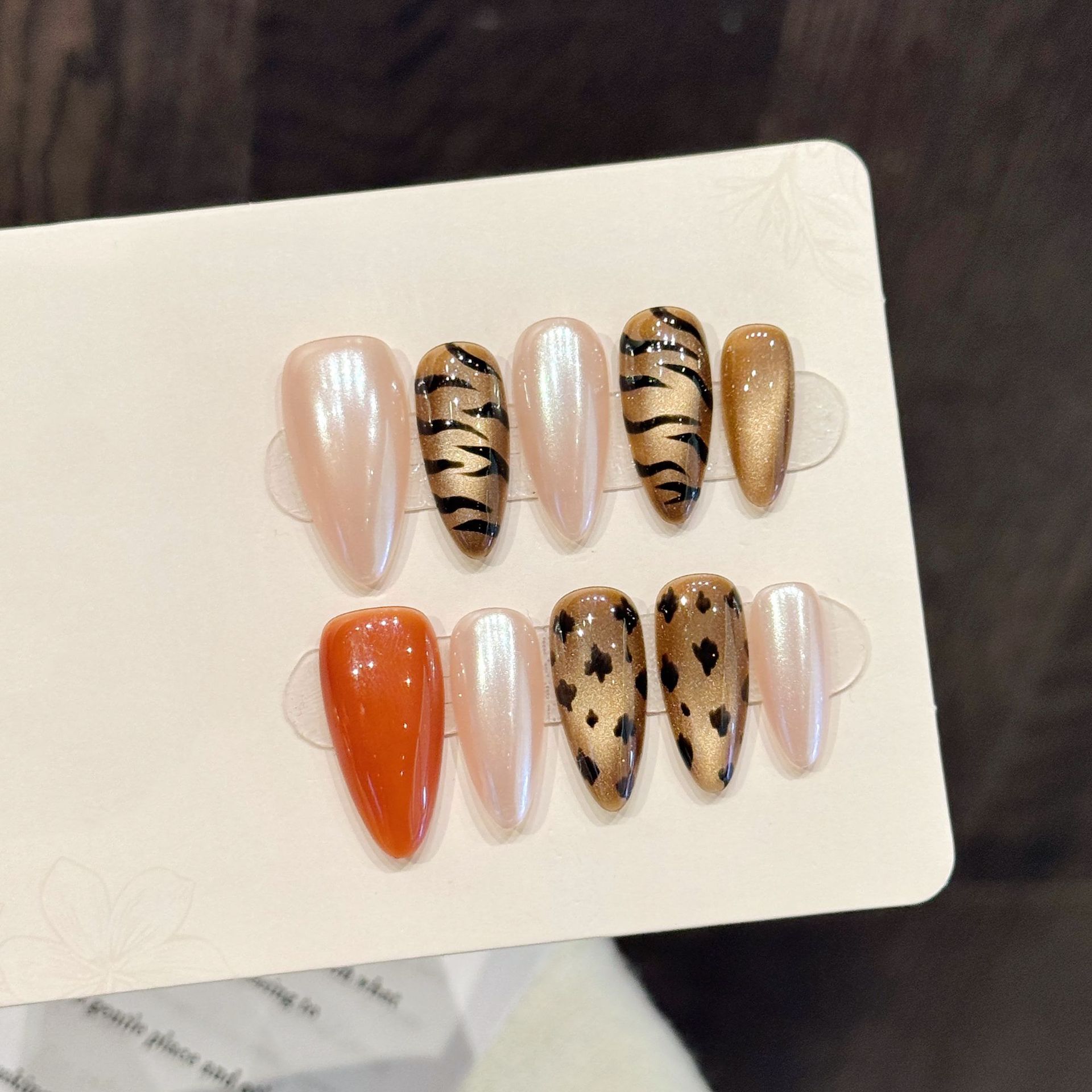 10 pçs artesanal amêndoa impre - Nail Art Zebra Design avaliação e preço