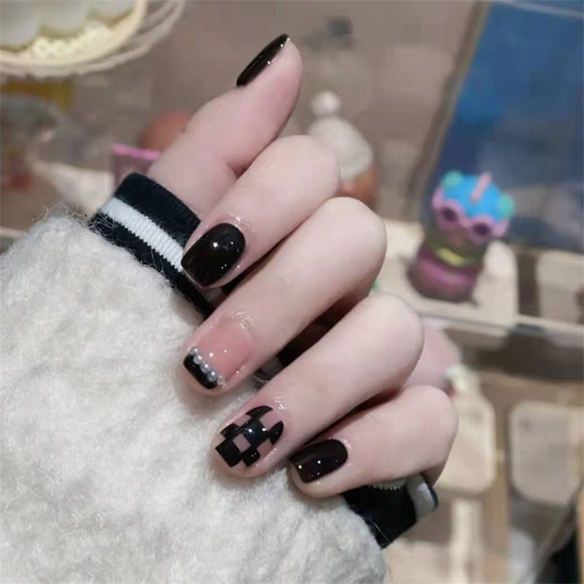 24 pçs curto acrílico dourado  - Nail Art Maroon avaliação e preço