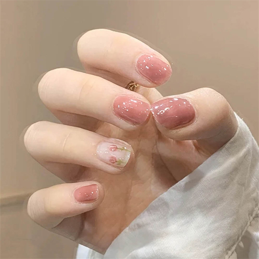 24 pçs curto acrílico dourado  - Nail Art Maroon avaliação e preço