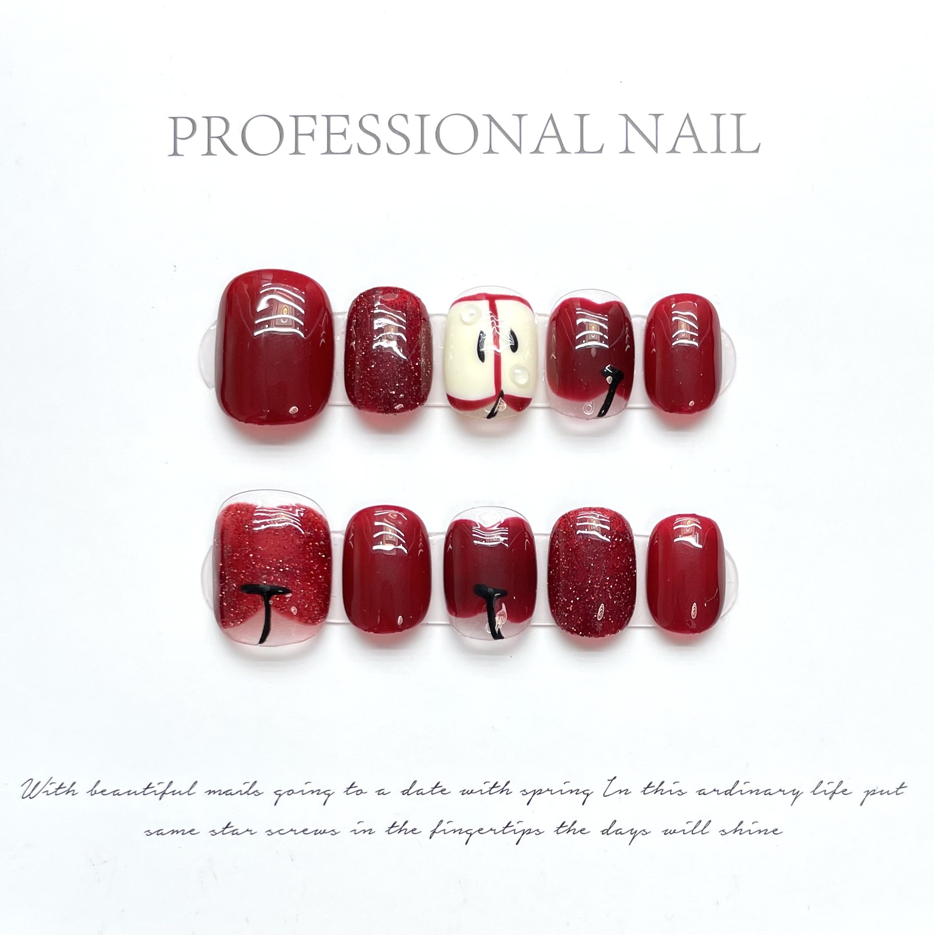 10 pçs de luxo artesanal impre - Nail Adhesive Tab avaliação e preço