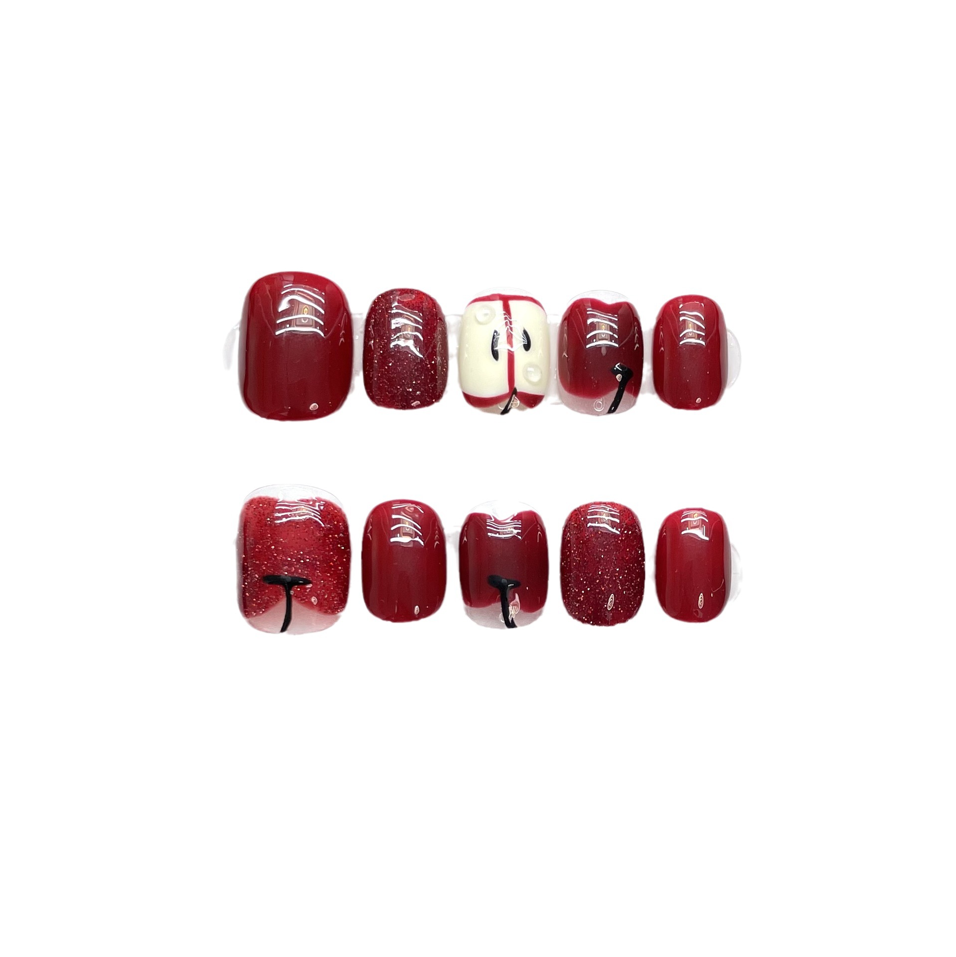 10 pçs de luxo artesanal impre - Nail Adhesive Tab avaliação e preço