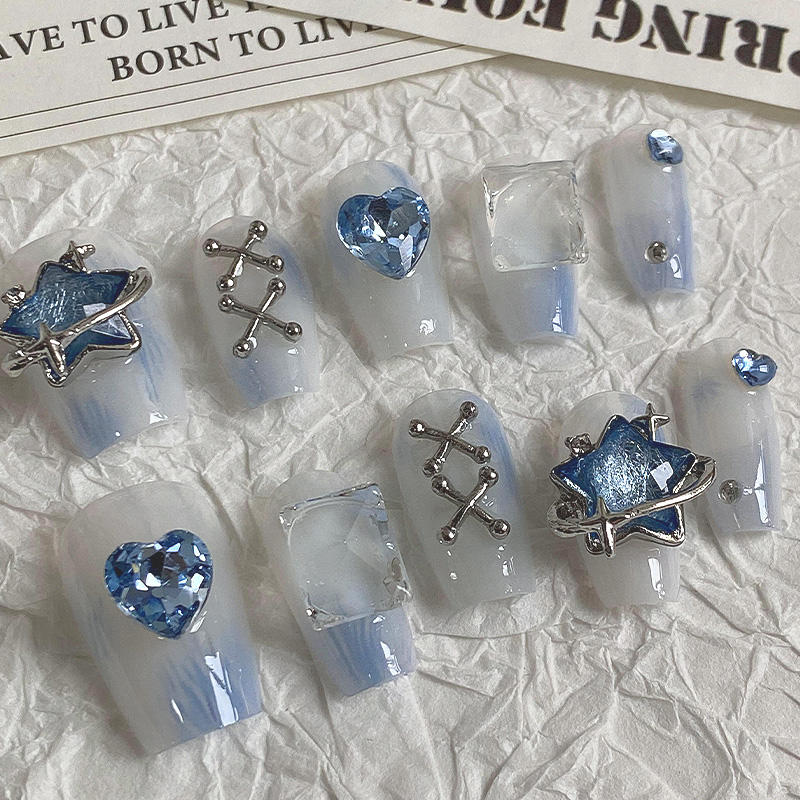 10 peças de imprensa azul clar - Nail Art Maroon avaliação e preço