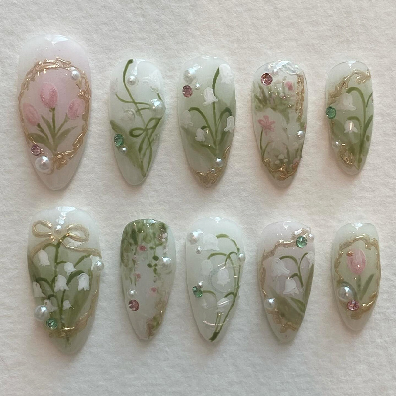 Conjunto de 24 Unhas Postiças  - Nail Art Oval avaliação e preço