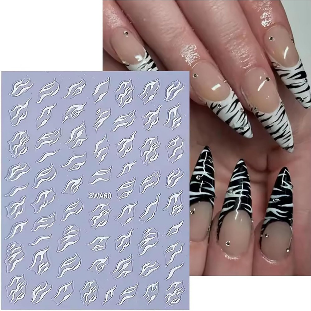 Adesivos de Unha 3D com Estamp - Nail Art Zebra Design avaliação e preço
