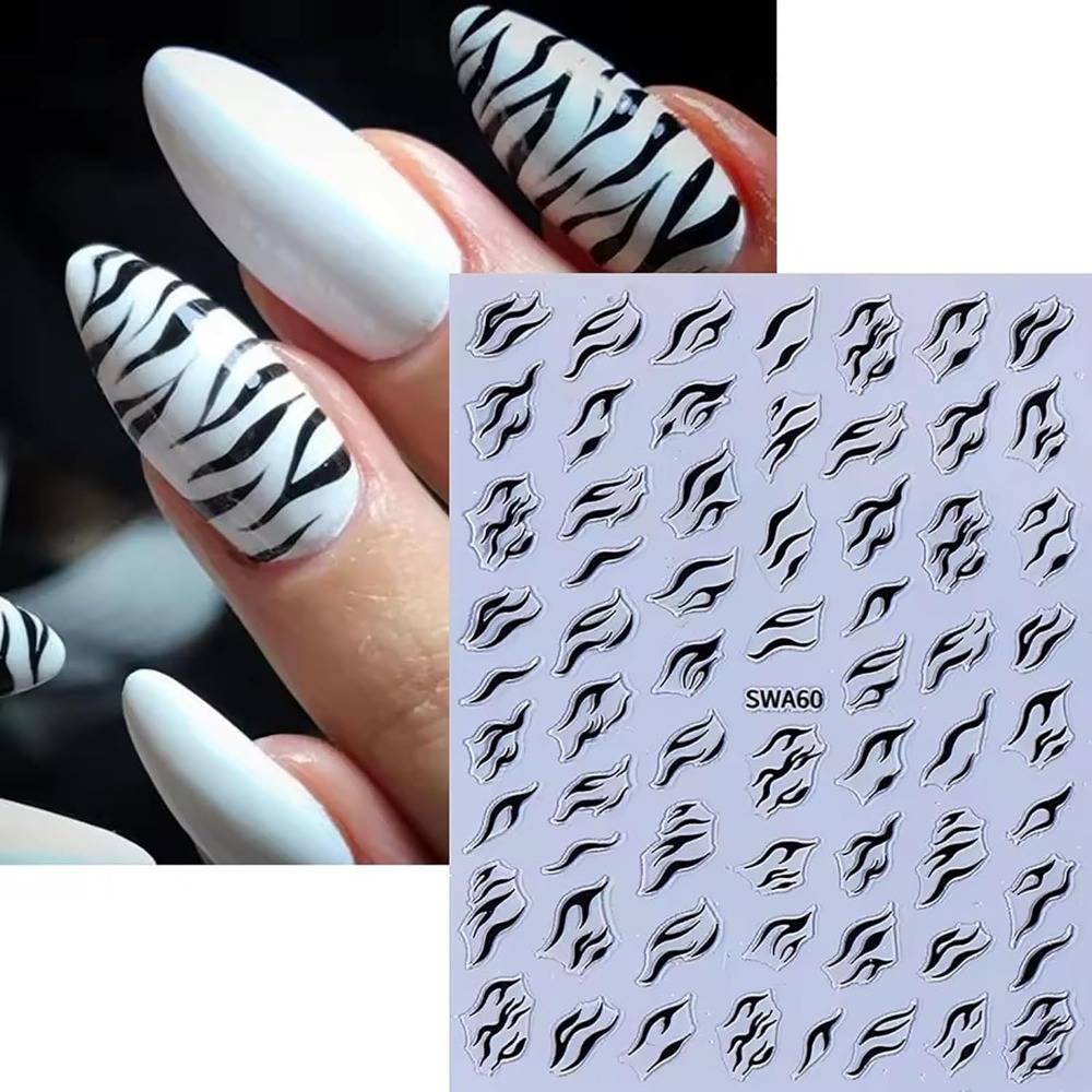 Adesivos de Unha 3D com Estamp - Nail Art Zebra Design avaliação e preço