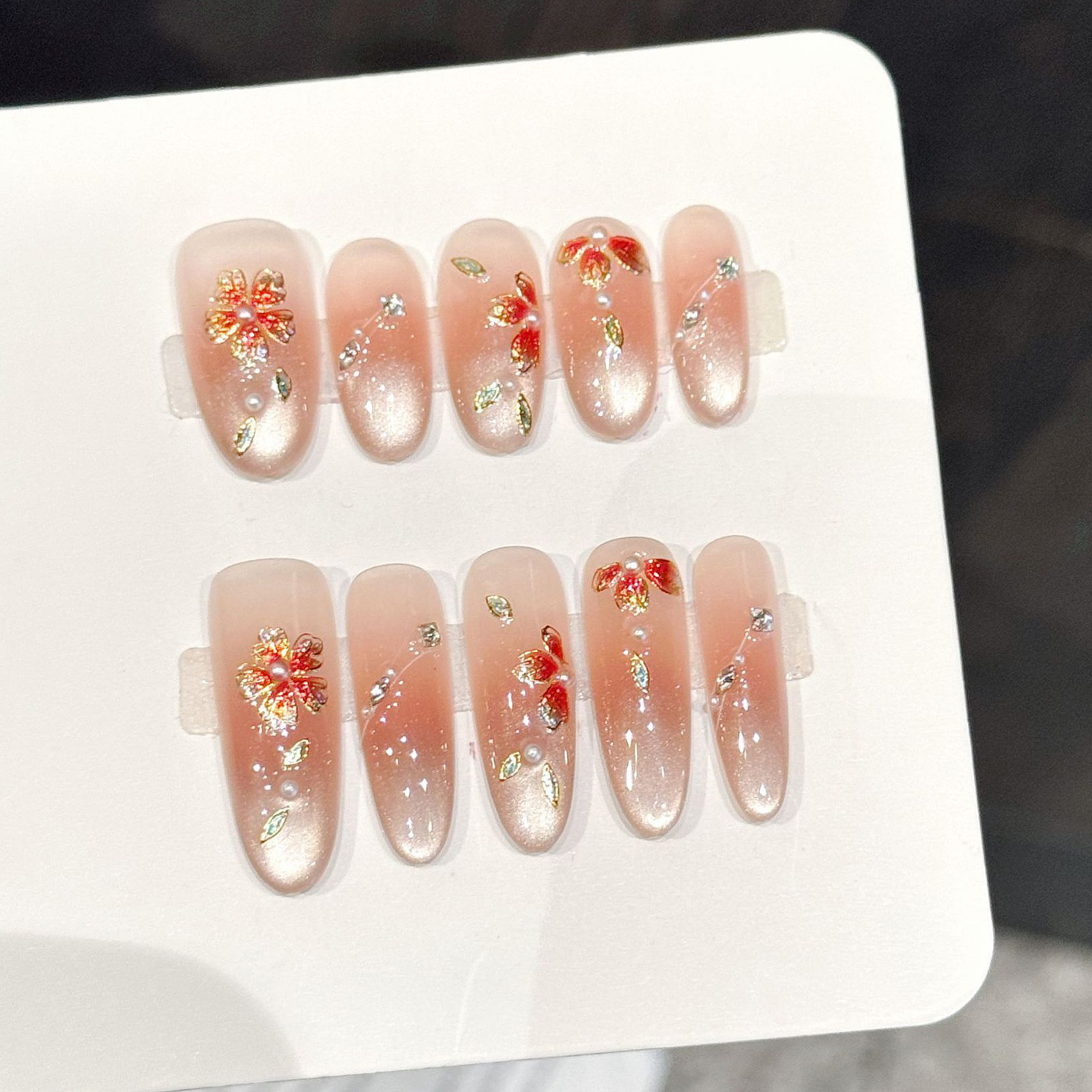 10 pçs artesanal unhas falsas  - Nail Art Oval avaliação e preço