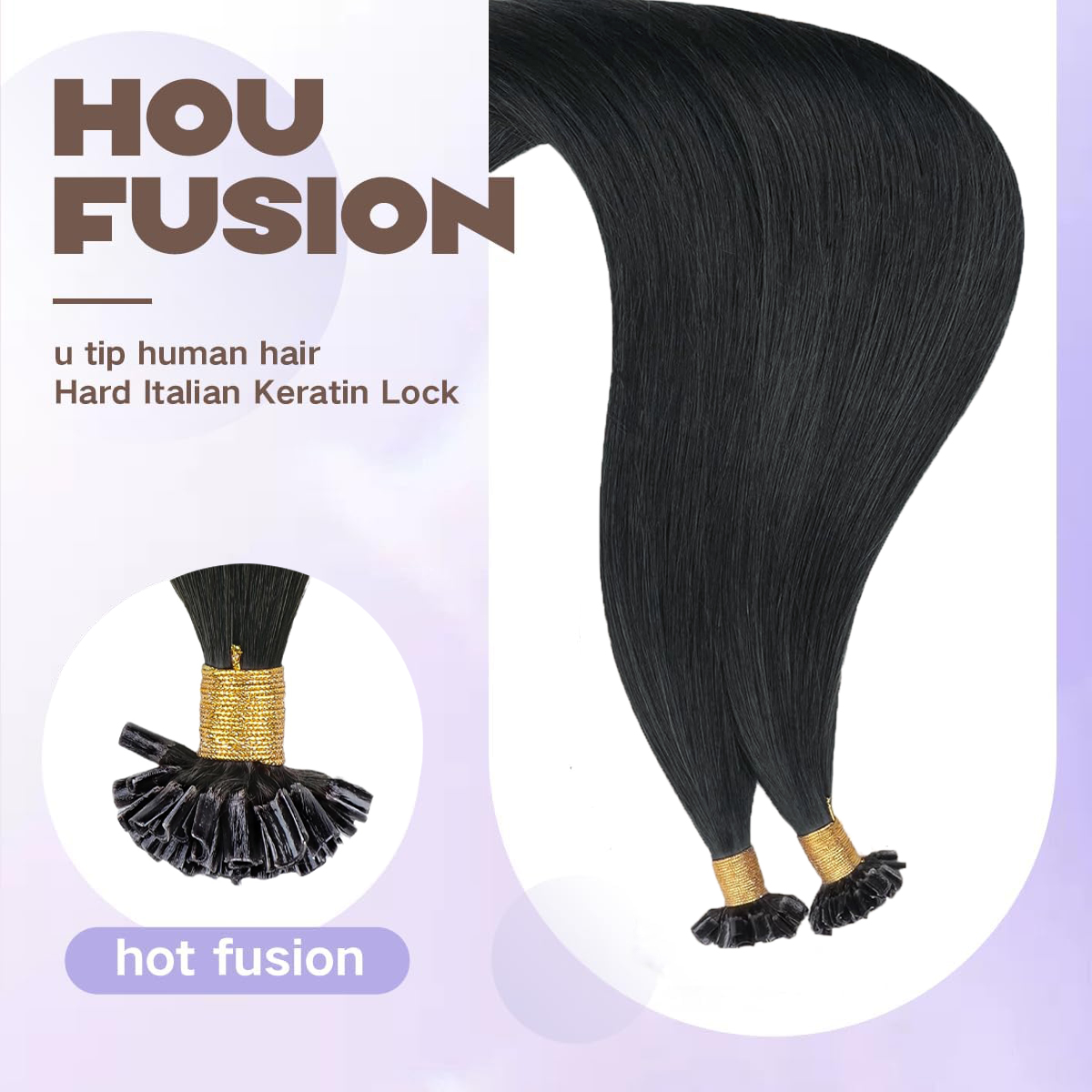 U ponta extensões de cabelo hu - Nail Art Natural avaliação e preço